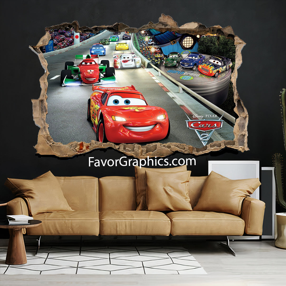 Car Race Cartoon Vinyl Wall Art Decal Sticker Poster Print Mural