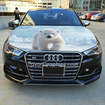 Polar Bear Itasha Car Vinyl Hood Wrap Decal Sticker