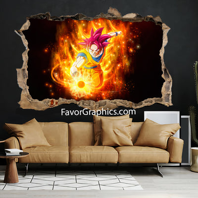 Goku Super Saiyan God Vinyl Wall Art Decal Sticker Poster Print Mural