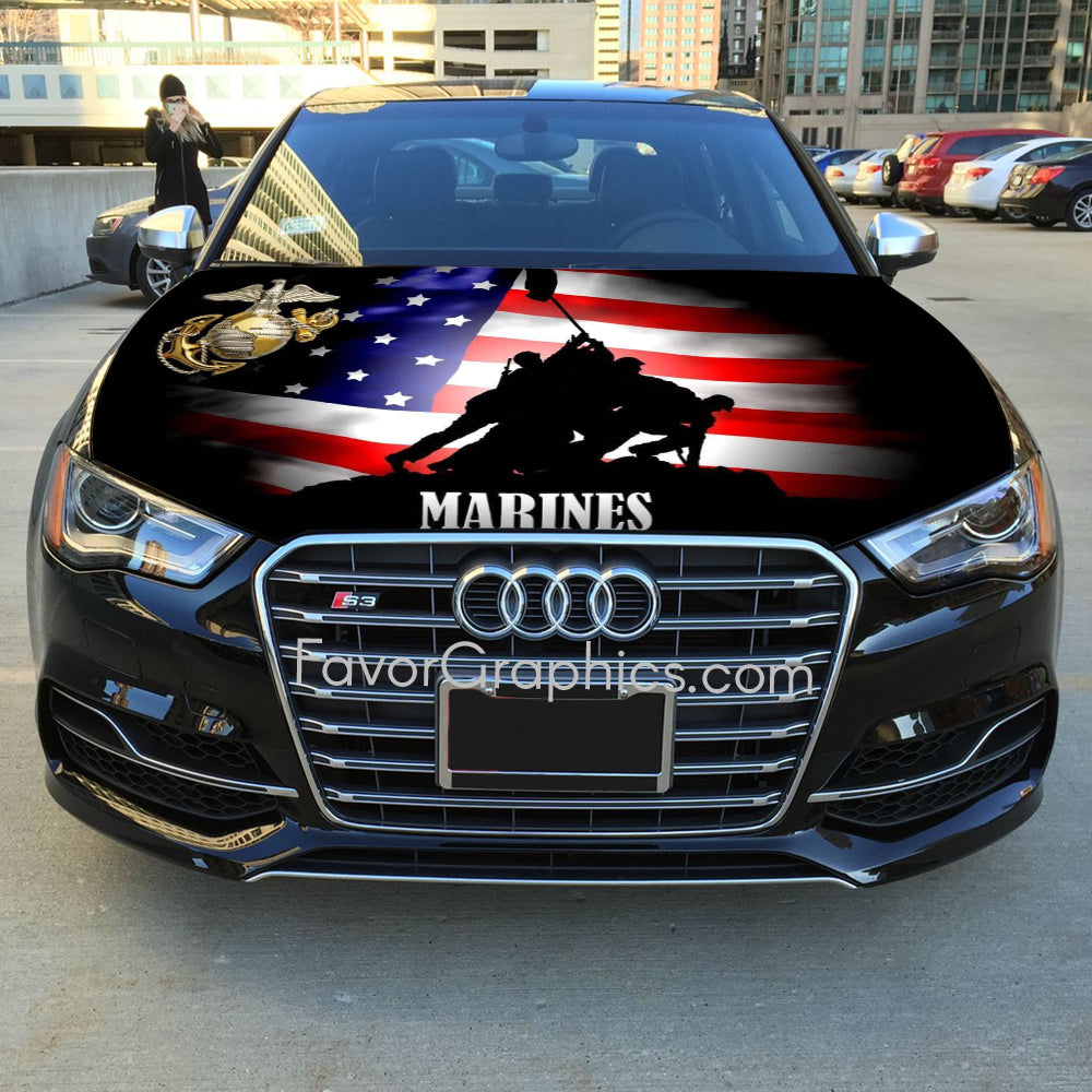 U.S. Marine Corps Itasha Car Vinyl Hood Wrap Decal Sticker