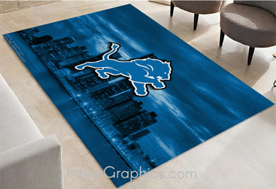 Detroit Lions Home Bedroom Decor Rug Carpet Mat