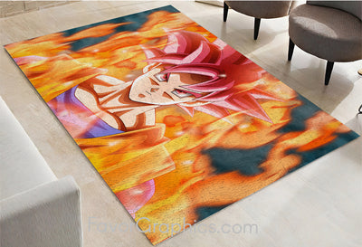 Goku Super Saiyan God Home Bedroom Decor Rug Carpet Mat