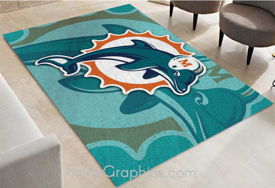 Miami Dolphins Home Bedroom Decor Rug Carpet Mat