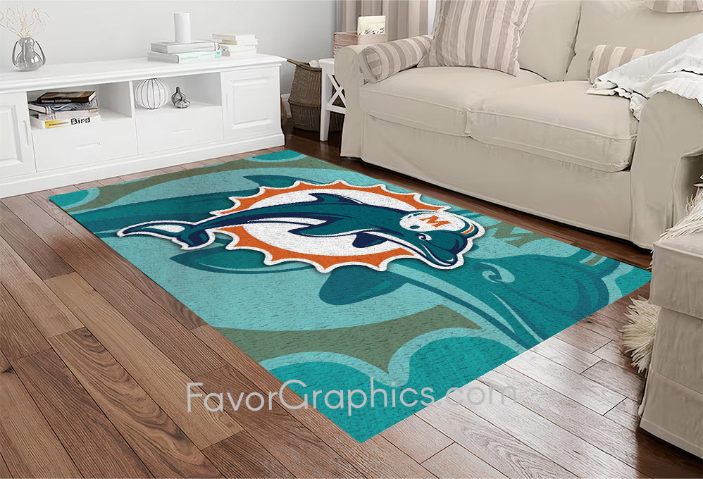 Miami Dolphins Home Bedroom Decor Rug Carpet Mat