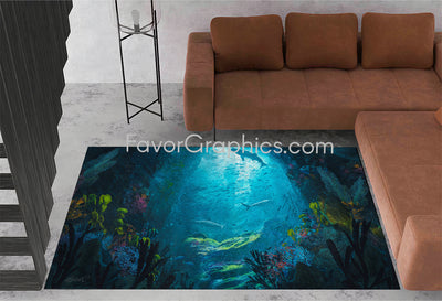 Underwater Under The Sea Home Bedroom Decor Rug Carpet Mat