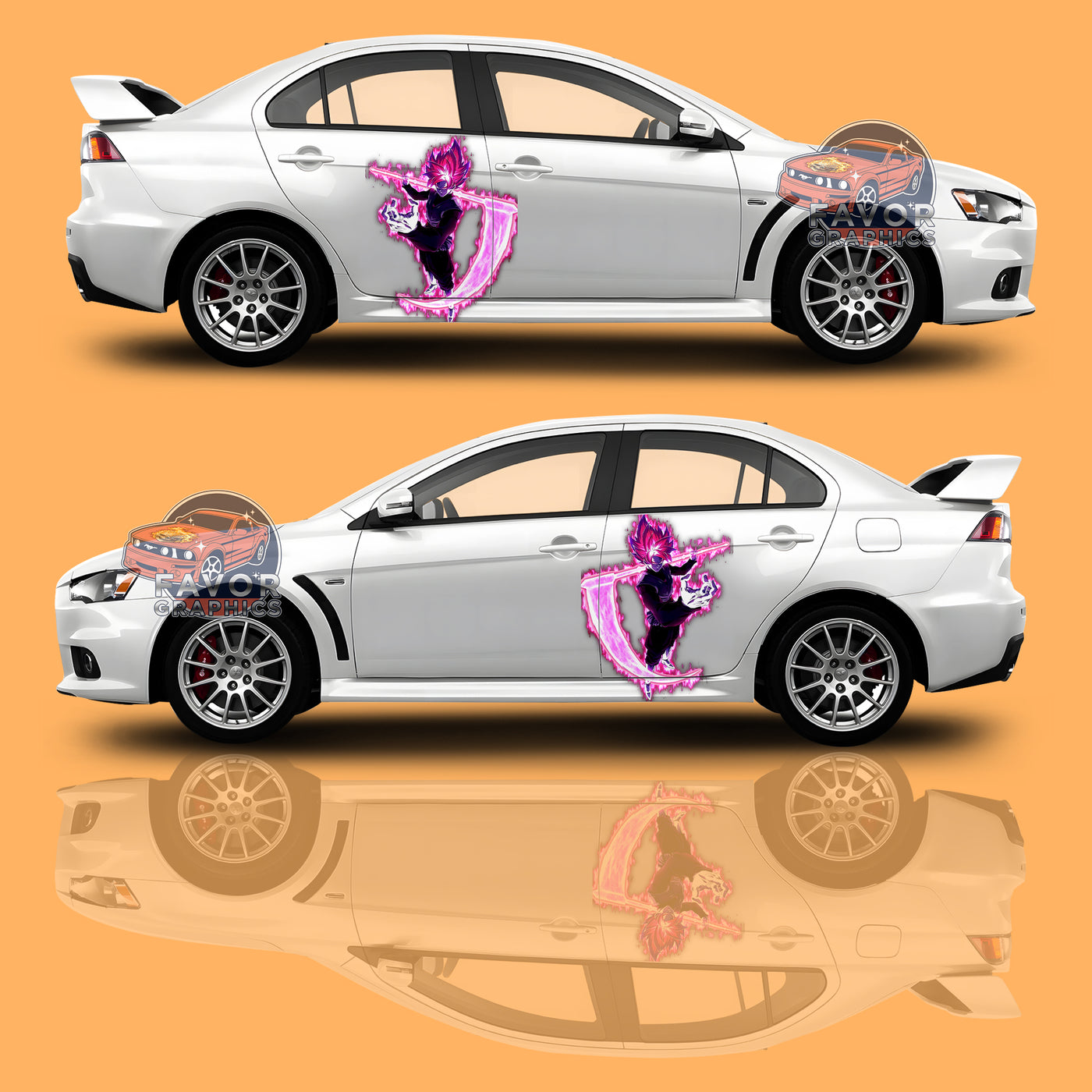 Black Goku Itasha Car Side Door Decal Vinyl Sticker