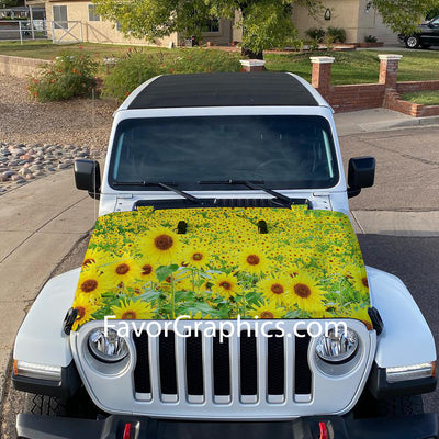 Sunflower Itasha Car Vinyl Hood Wrap Decal Sticker