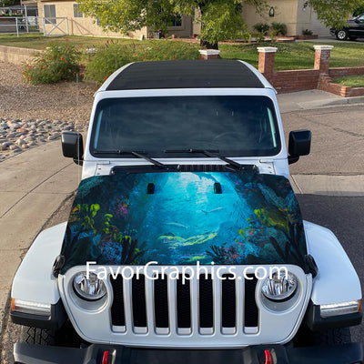 Underwater Under The Sea Itasha Car Vinyl Hood Wrap Decal Sticker