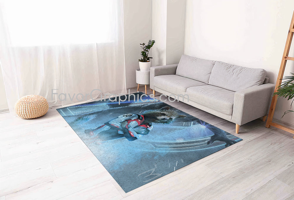 Rocket Raccoon Home Bedroom Decor Rug Carpet Mat