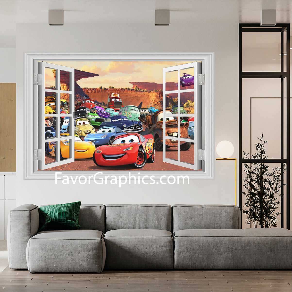 Car Race Cartoon Vinyl Wall Art Decal Sticker Poster Print Mural