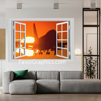 Boeing 747 Airplane Vinyl Wall Art Decal Sticker Poster Print Mural