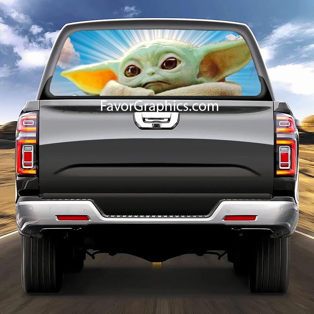 Baby Yoda Rear Window Perforated Graphic Vinyl Decal Car