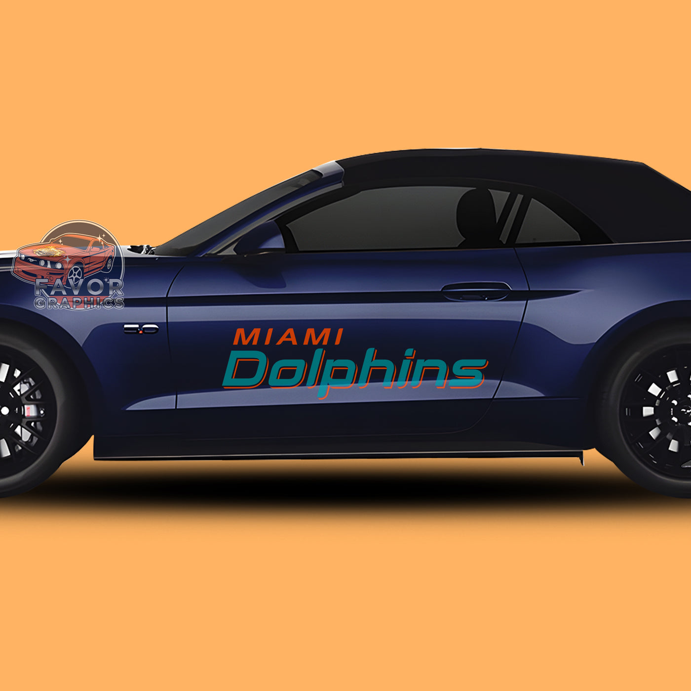 Miami Dolphins Itasha Car Side Door Decal Vinyl Sticker