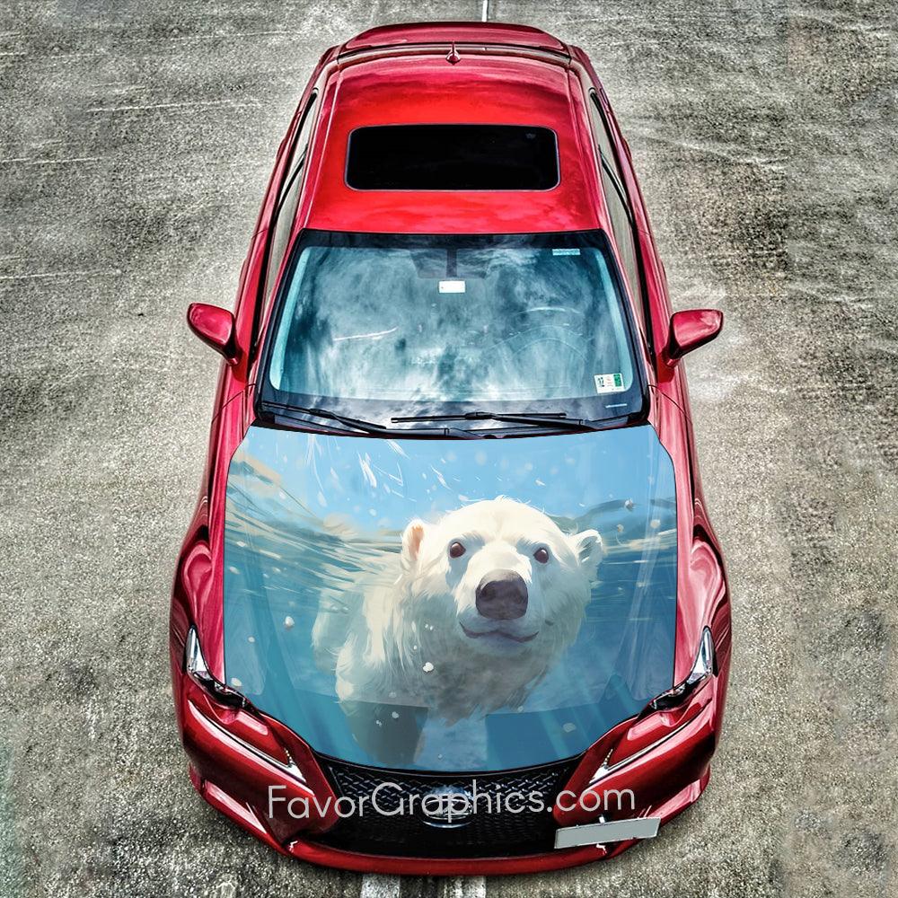 Polar Bear Itasha Car Vinyl Hood Wrap Decal Sticker