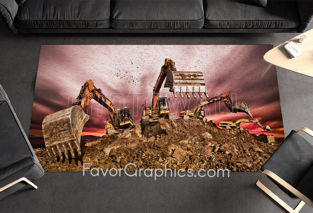 Excavator Home Bedroom Decor Rug Carpet Mat