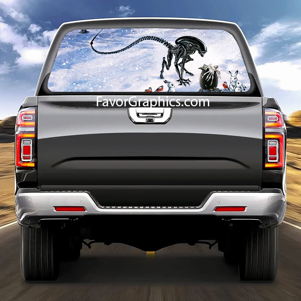 Xenomorph Rear Window Perforated Graphic Vinyl Decal Car