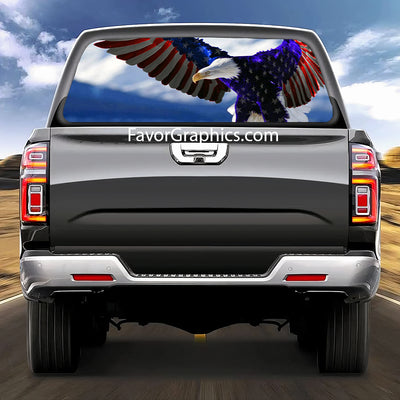 Bald Eagle Rear Window Perforated Graphic Vinyl Decal Car Truck UTV