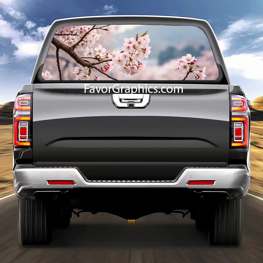 Cherry Blossom Rear Window Perforated Graphic Vinyl Decal Car Truck UTV