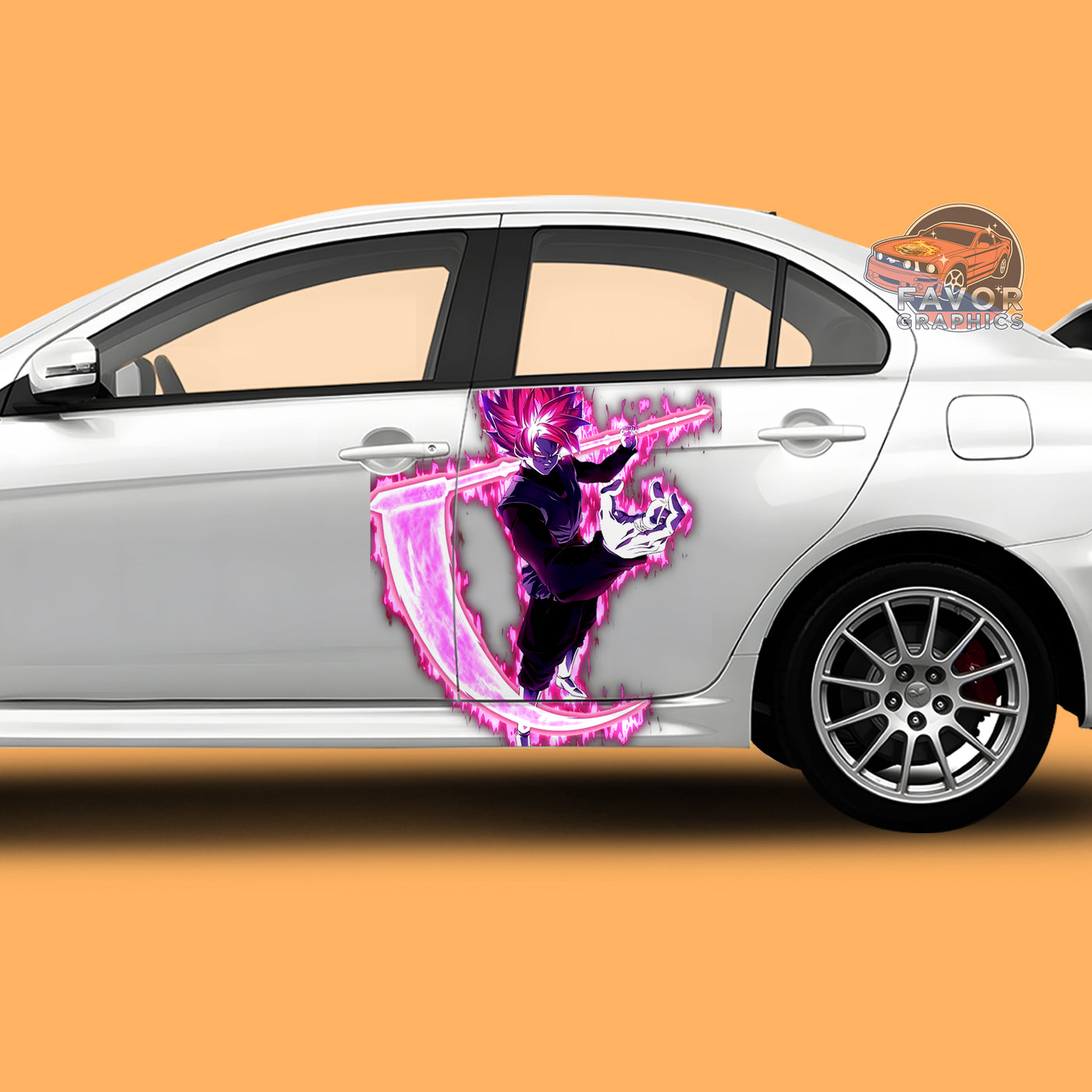 Black Goku Itasha Car Side Door Decal Vinyl Sticker