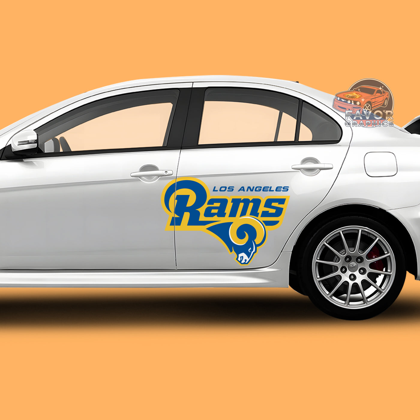 Los Angeles Rams Itasha Car Side Door Decal Vinyl Sticker