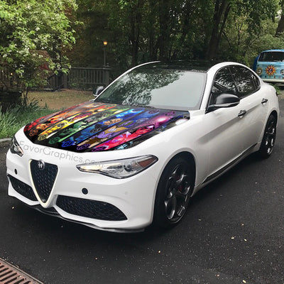 Black Lantern Itasha Car Vinyl Hood Wrap