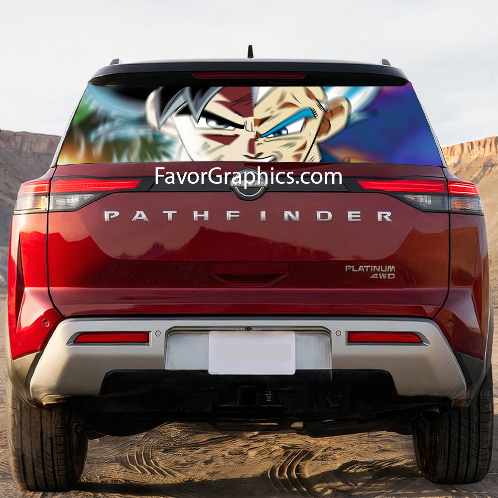 Goku Vegeta Rear Window Perforated Graphic Vinyl Decal Car Truck UTV