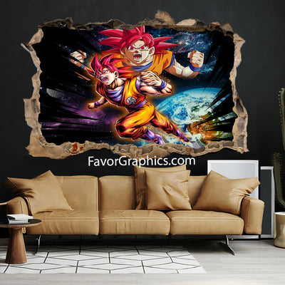 Goku Super Saiyan God Vinyl Wall Art Decal Sticker Poster Print Mural