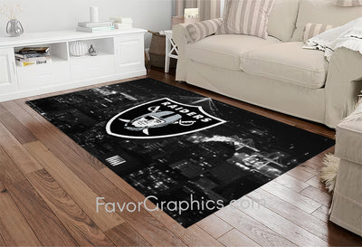 Las Vegas Raiders Home Bedroom Decor Rug Carpet Mat