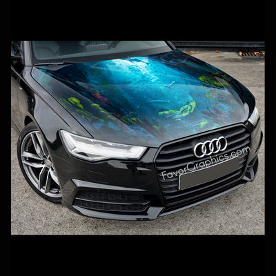 Underwater Under The Sea Itasha Car Vinyl Hood Wrap Decal Sticker