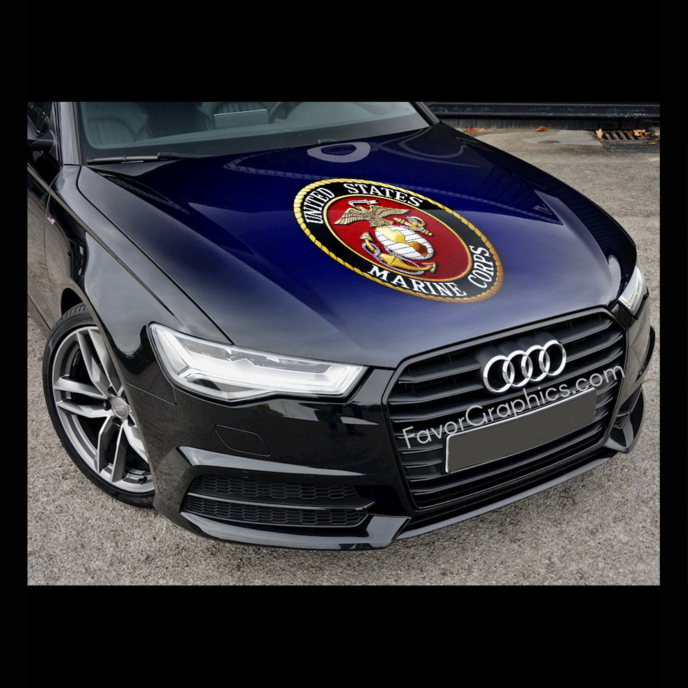 U.S. Marine Corps Itasha Car Vinyl Hood Wrap