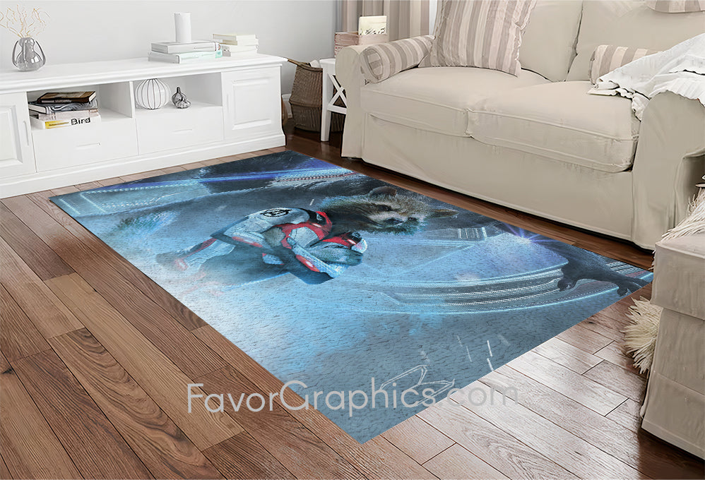 Rocket Raccoon Home Bedroom Decor Rug Carpet Mat