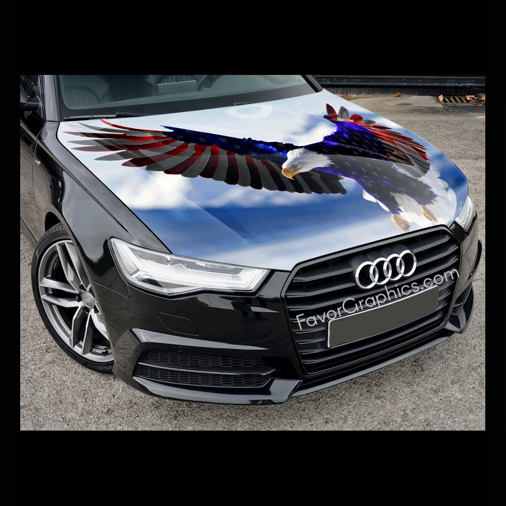 Bald Eagle Itasha Car Vinyl Hood Wrap Decal Sticker