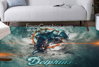 Miami Dolphins Home Bedroom Decor Rug Carpet Mat