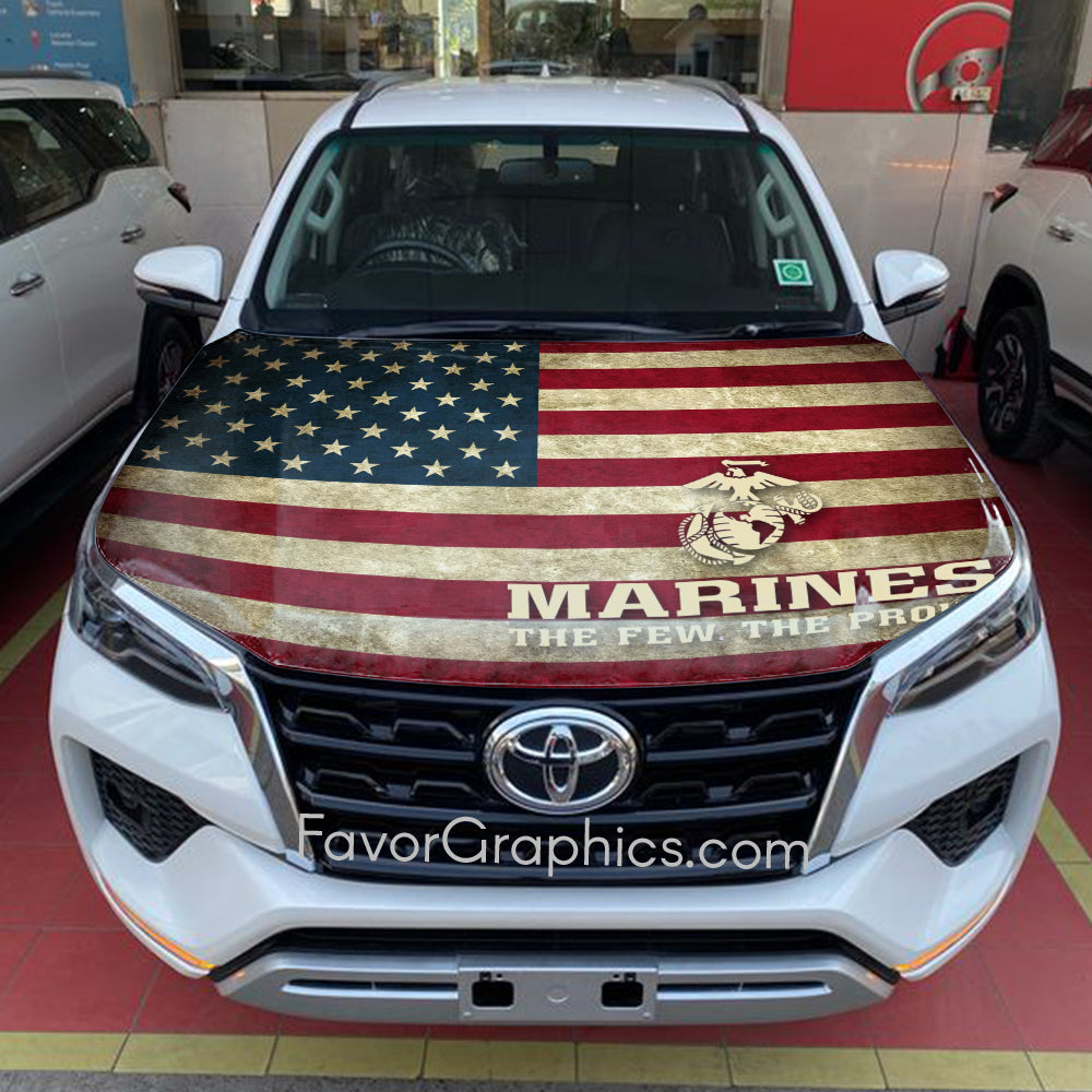 U.S. Marine Corps Itasha Car Vinyl Hood Wrap Decal Sticker