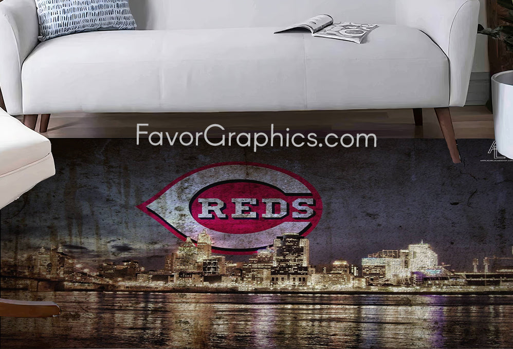 Cincinnati Reds Home Bedroom Decor Rug Carpet Mat