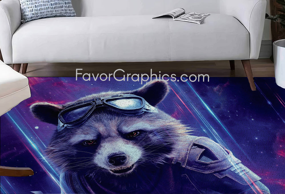 Rocket Raccoon Home Bedroom Decor Rug Carpet Mat