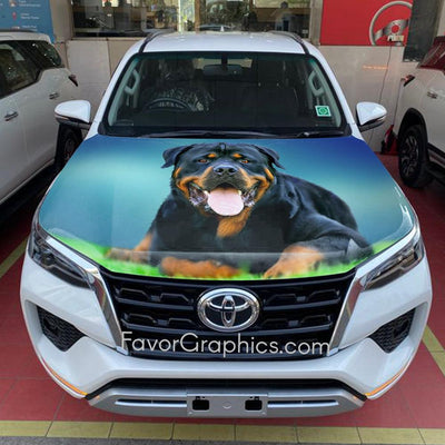 Rottweiler Itasha Car Vinyl Hood Wrap Decal Sticker