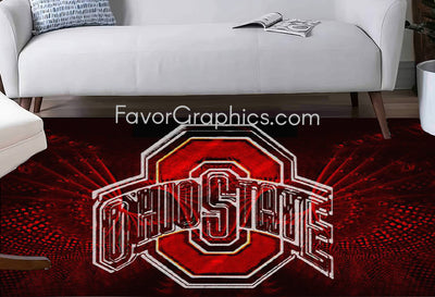 Ohio State Buckeyes Home Bedroom Decor Rug Carpet Mat