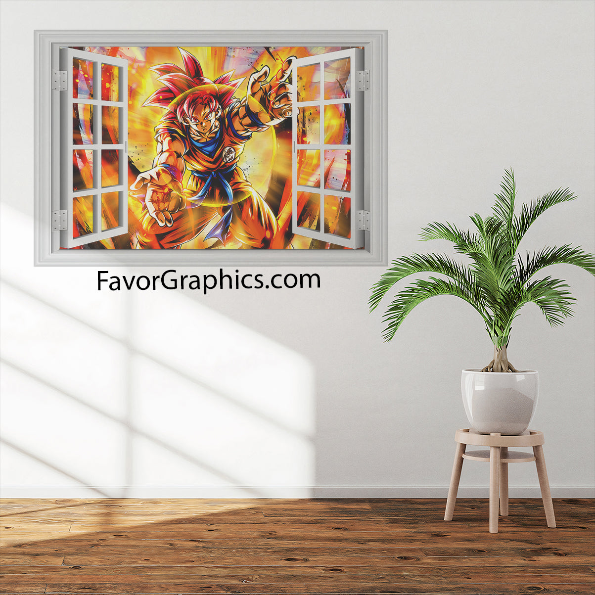 Goku Super Saiyan God Vinyl Wall Art Decal Sticker Poster Print Mural