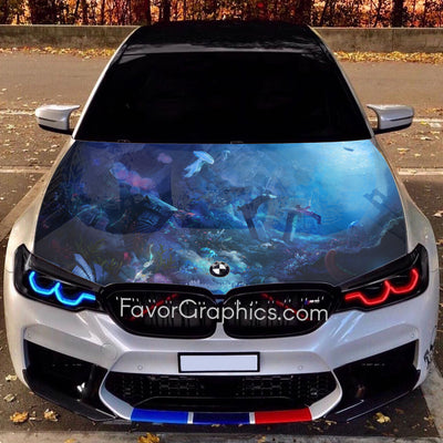 Underwater Under The Sea Itasha Car Vinyl Hood Wrap Decal Sticker