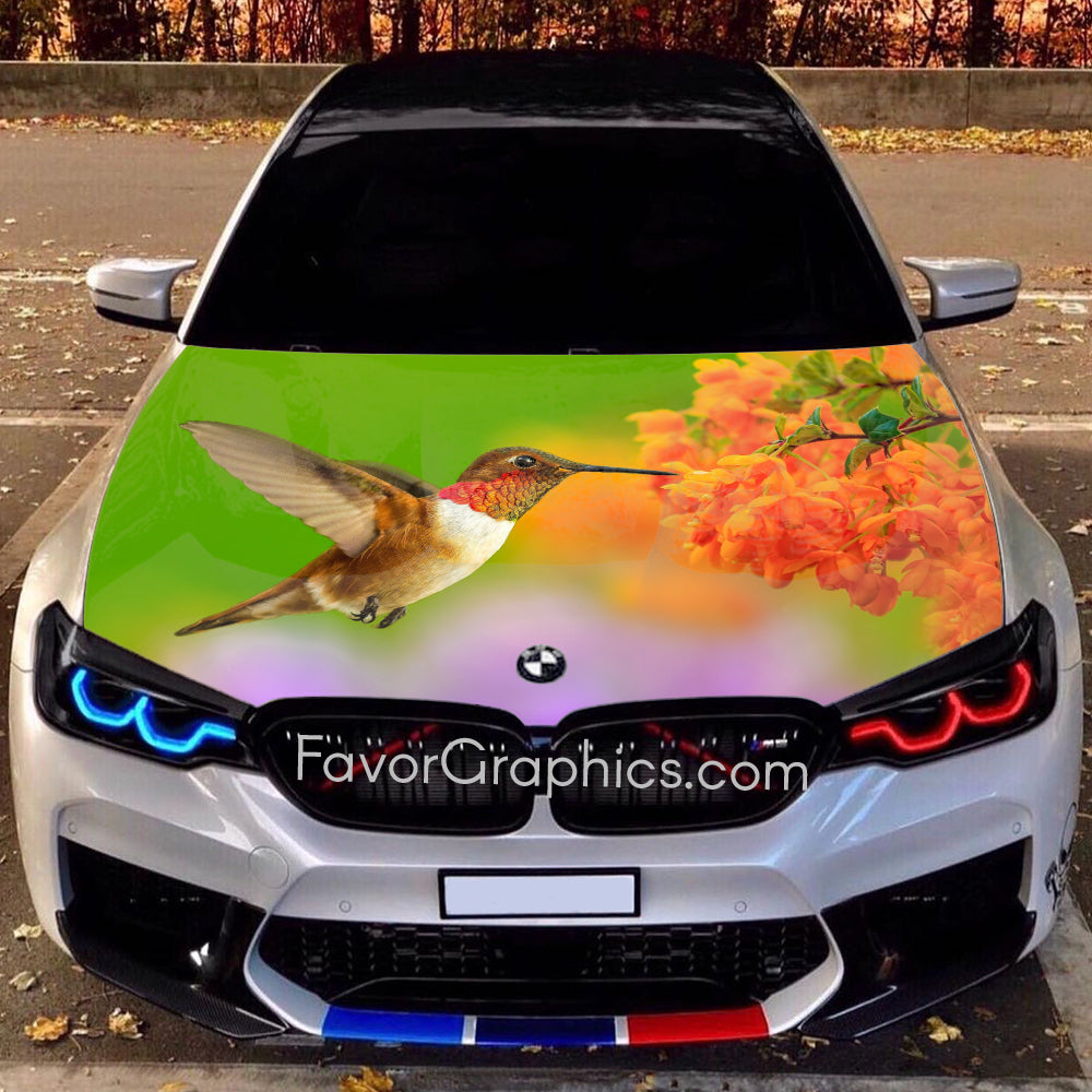 Hummingbird Itasha Car Vinyl Hood Wrap Decal Sticker