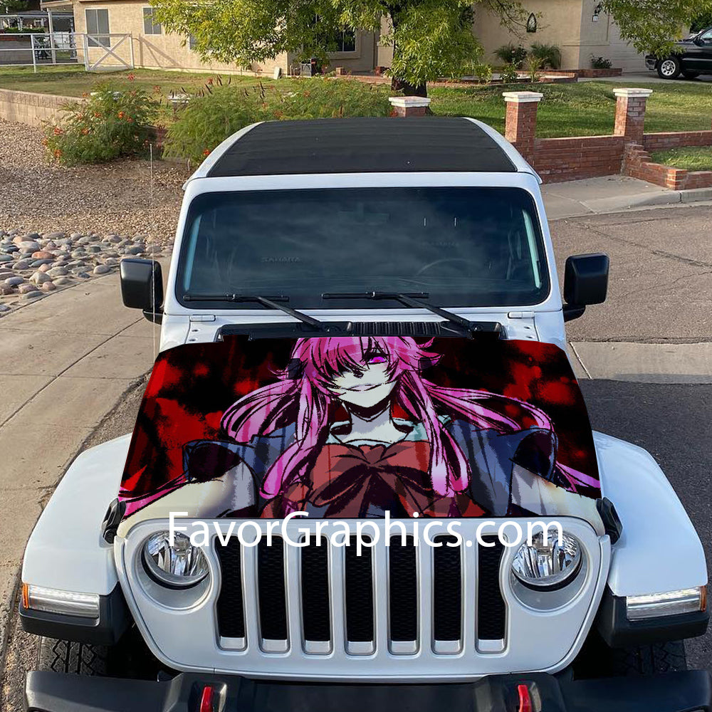 Yuno Gasai Future Diary Itasha Car Vinyl Hood Wrap Decal Sticker