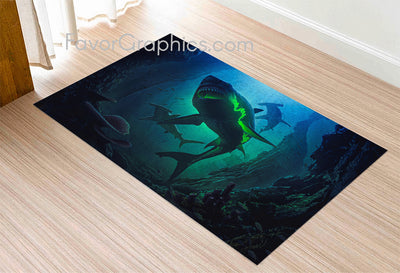 Shark Home Bedroom Decor Rug Carpet Mat