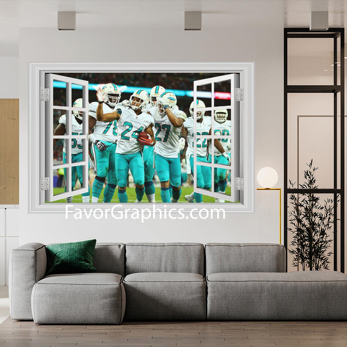 Miami Dolphins Vinyl Wall Art Decal Sticker Poster Print Mural