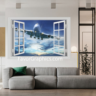 Boeing 747 Airplane Vinyl Wall Art Decal Sticker Poster Print Mural