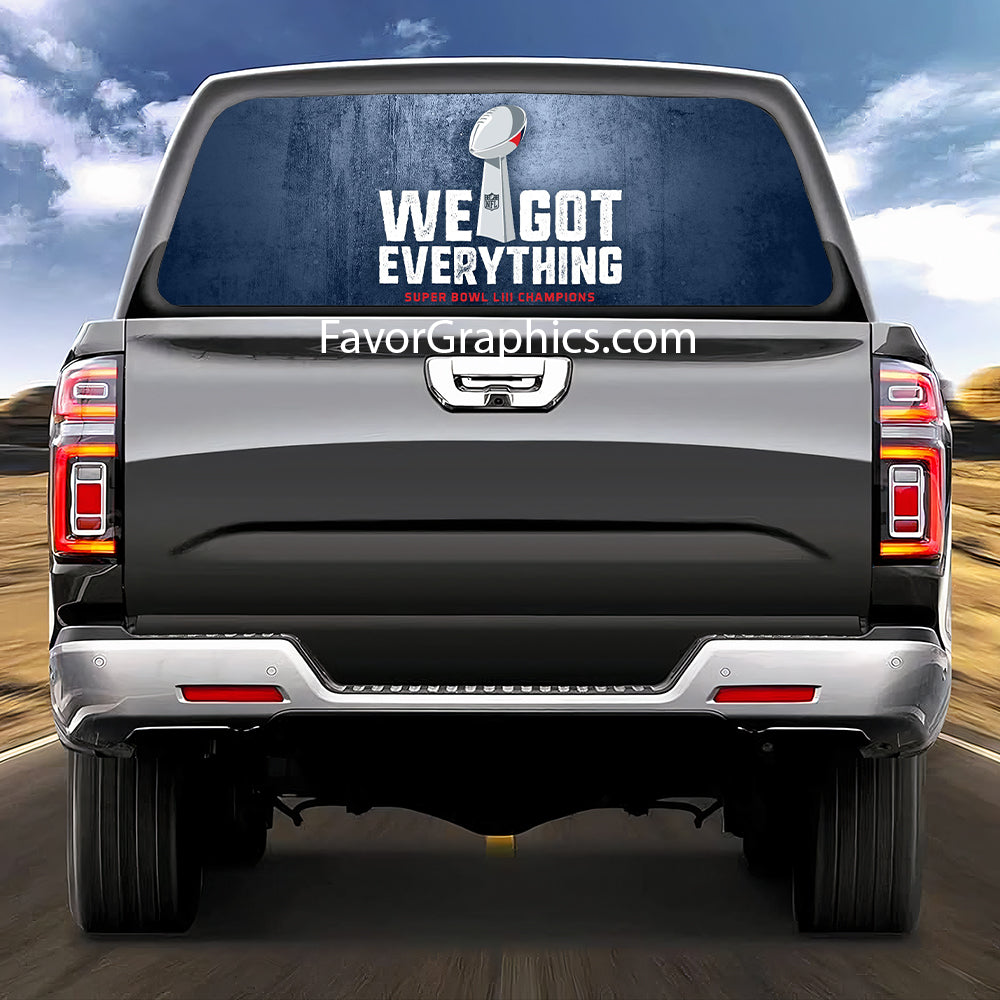 New England Patriots Rear Window Perforated Graphic Vinyl Decal Car