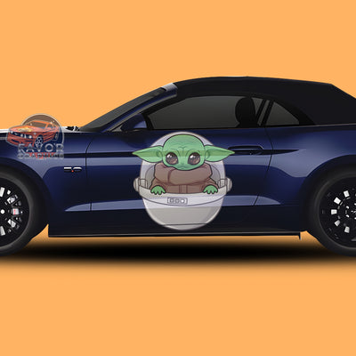 Baby Yoda Itasha Car Side Door Decal Vinyl Sticker