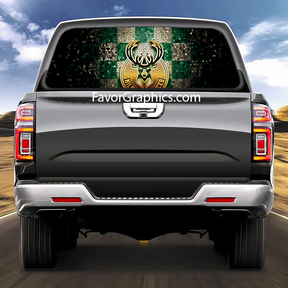 Milwaukee Bucks Rear Window Perforated Graphic Vinyl Decal Car