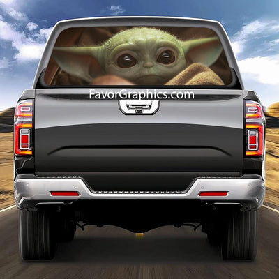 Baby Yoda Rear Window Perforated Graphic Vinyl Decal Car