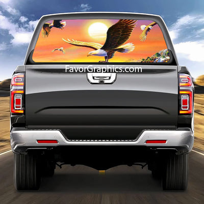 Bald Eagle Rear Window Perforated Graphic Vinyl Decal Car Truck UTV